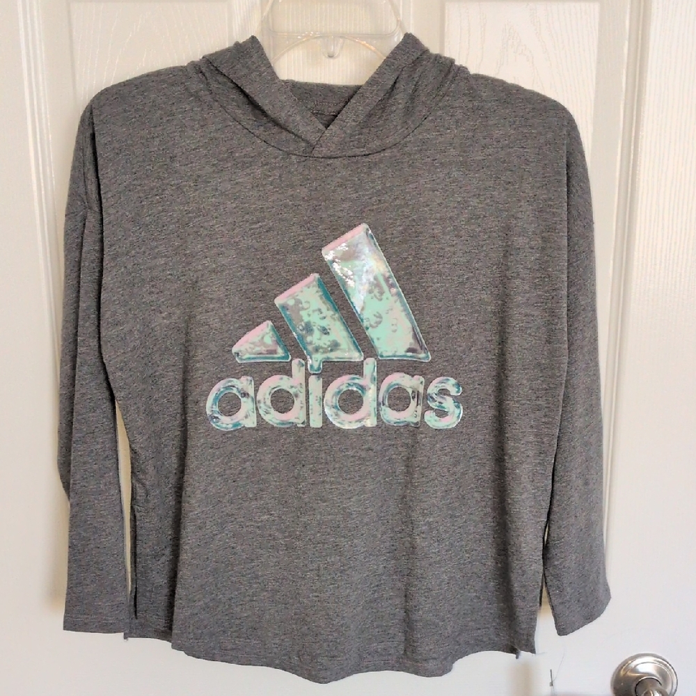 NWT Adidas Girls GRX Hooded Long Sleeve Tee - L